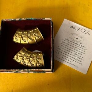 New Pair of Gold Ann Cahill Scarf Tubes